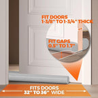 Holikme Door Draft Stopper 2 Pack×36inch, Door Sweep Weather Stripping Noise - Image 5