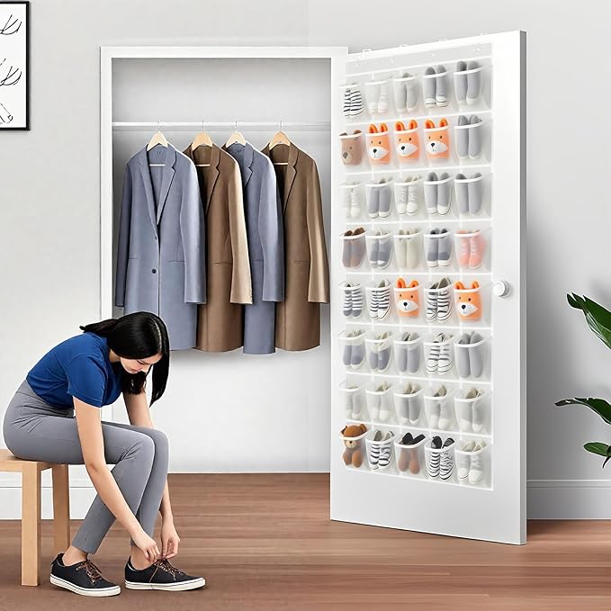 40-Pocket Over the Door Shoe Organizer - Image 3