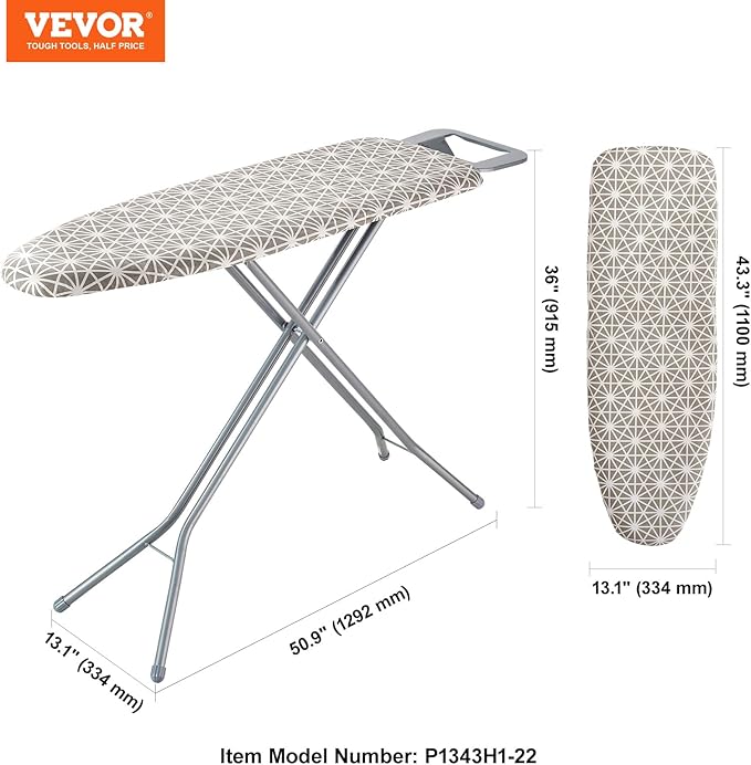 VEVOR Ironing Board with Large 43 x 13 Ironing Surface, Thickened 4 Layers Iron - Image 8