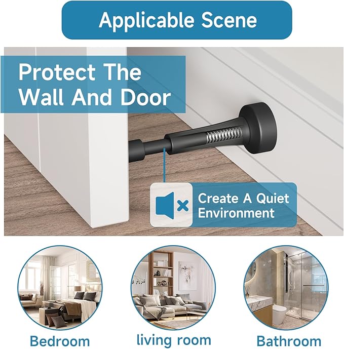 2PCS Matte Black Door Stoppers for Wall - Image 5