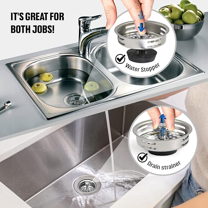HIGHCRAFT 9843-2 Stainless Steel Kitchen Sink Strainer Basket Replacement - Image 5
