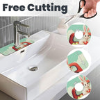 Kitchen Sink Splash Guard Faucet Mat Easter Bunny Rabbits 15"x5.5", Diatom Mat - Image 3
