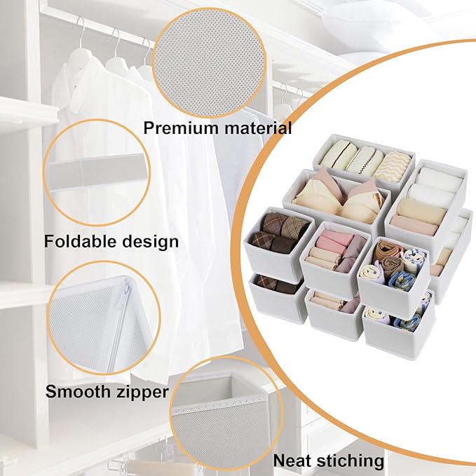 Drawer Organizer Clothes, Foldable Fabric Dresser Organizer Closet Organizers - Image 4