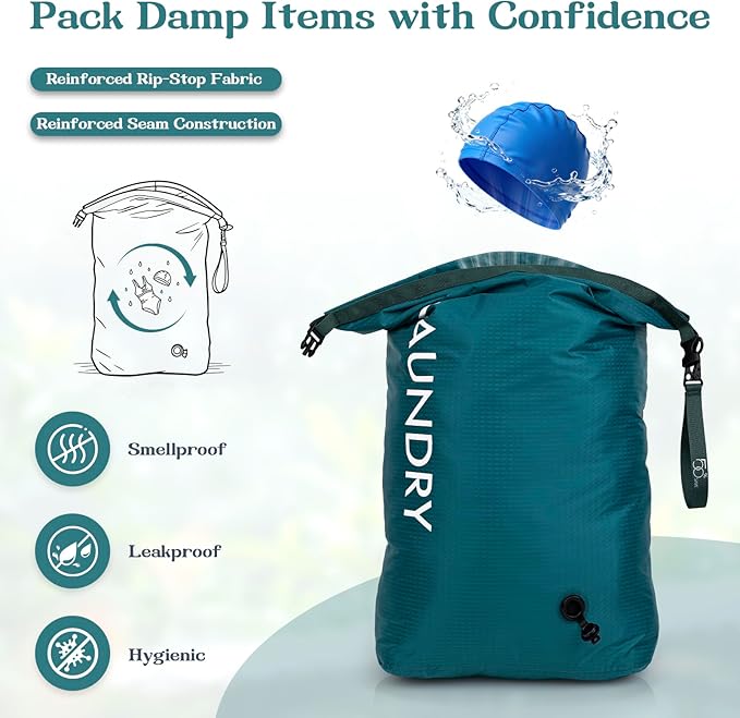 Travel Laundry Bag, Vacuum Compression Dirty Clothes Travel Bag, Waterproof - Image 3