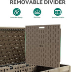 YITAHOME 260 Gallon Large Deck Box with Divider & Side Handles, Outdoor Double-Wall Storage for Patio Furniture Cushions, Garden Pool Accessories, Waterproof & Lockable - Image 2