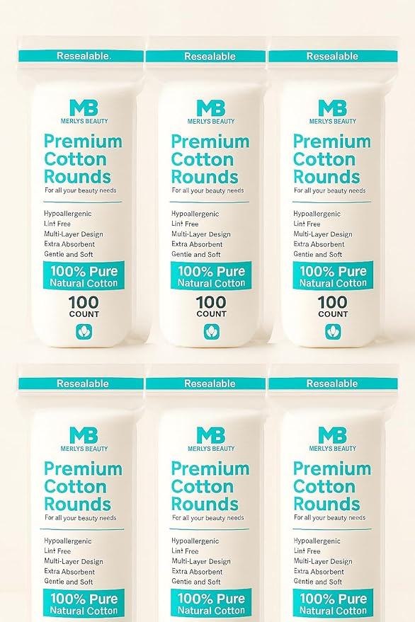 Premium Cotton Rounds, 100% Pure Natural Cotton, Hypoallergenic, Lint Free by Unknown