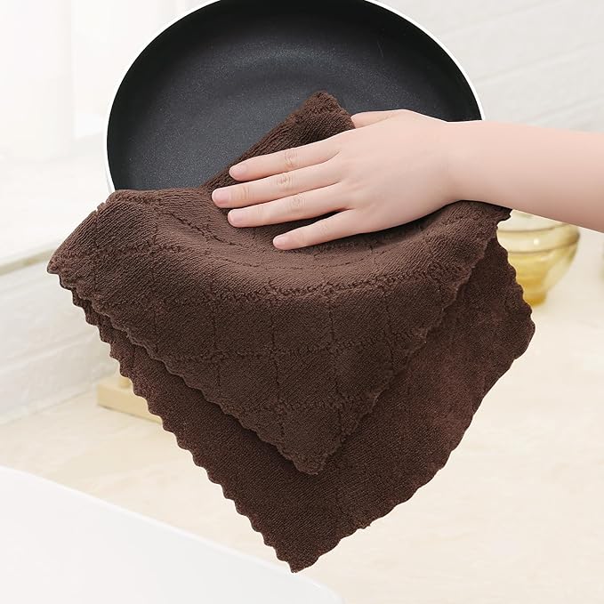 Homaxy 24 Pack Dish Towels for Kitchen, Super Soft and Absorbent Coral Velvet - Image 4