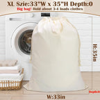 Canvas Laundry Bag 33"Wx 35"H, Thick Canvas Laundry Bag - Image 3