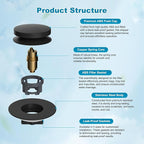 Hibbent 3 in 1 Metal Bathtub Drain Stopper, Universal Pop Up Tub Stopper - Image 5