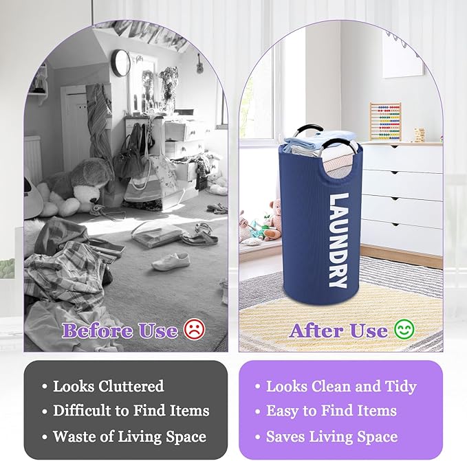 95L Collapsible Laundry Baskets - Image 6
