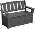 SERWALL HDPE Outdoor Storage Bench, All-Weather, UV-Resistant Deck Box with Waterproof Storage Bags, 57 Gallon Dual-Use Seat & Organizer Deck Boxes for Patio, Garden Tools & Pool (Gray) by SERWALL
