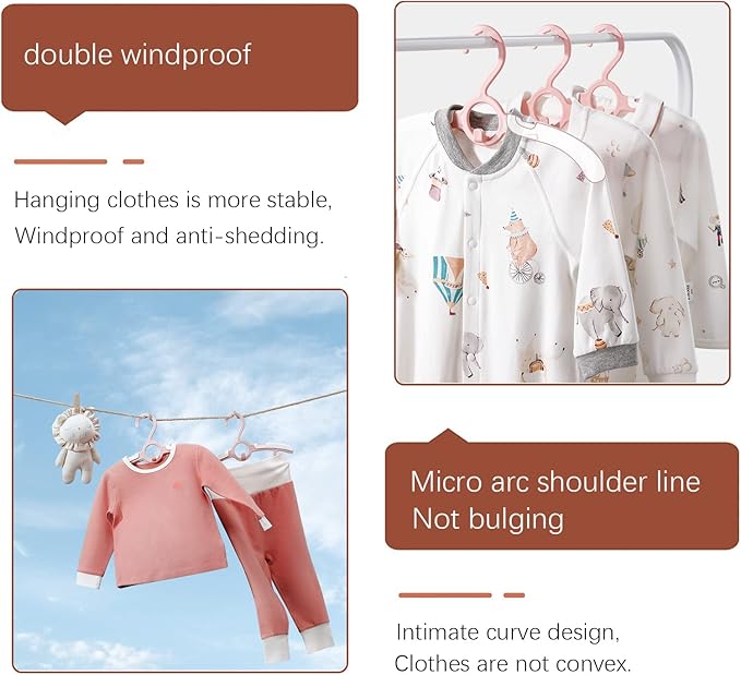 Baby Nursery Closet Hangers, Ultra Thin Non-Slip and Extendable Laundry Infant - Image 4