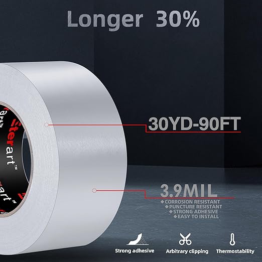Aluminum Foil Duct Tape Heavy Duty, High Temperature Sealing and Patching - Image 2