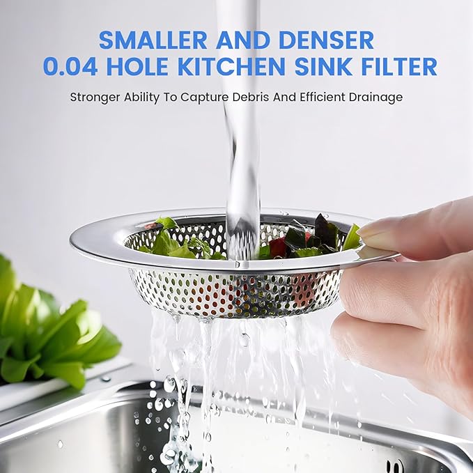 Kitchen Sink Strainer, Stainless Steel Sink Drain Strainer, Dishwasher Safe - Image 2