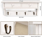 Emfogo Coat Hooks Wall Mounted, Rustic Wood Coat Rack Wall Mount Shelf - Image 6