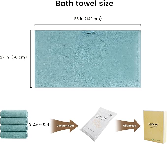 SEMAXE 4-Pack Luxury Bath Towels - Image 2