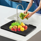 Silicone Dish Drying Mat for Kitchen Counter, Non-Slip Drain Pad, Dish Drying - Image 7