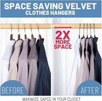 HOUSE DAY Black Velvet Hangers 120 Pack, Non Slip Felt Hanger, Slim Velvet - Image 4