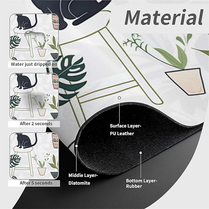 Kitchen Sink Splash Guard，Cats and potted plants Faucet Mat Sink Gadgets-Super - Image 4