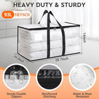 HomeHacks Clear Moving Bags Heavy Duty 10 Pack, Storage Bags - Image 2