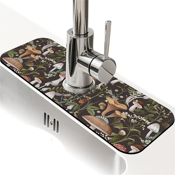 Kitchen Sink Splash Guard，Bobo mushrooms Faucet Mat Sink Gadgets-Super by ZHUZHISHAN