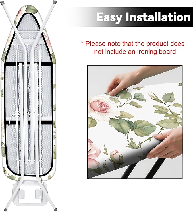 Floral Ironing Board Cover 17.7"x49", Standard Size Iron Board Covers - Image 2