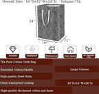 Waterproof Laundry Hamper Collapsible Laundry Basket Leather Handle Laundry Bag - Image 2