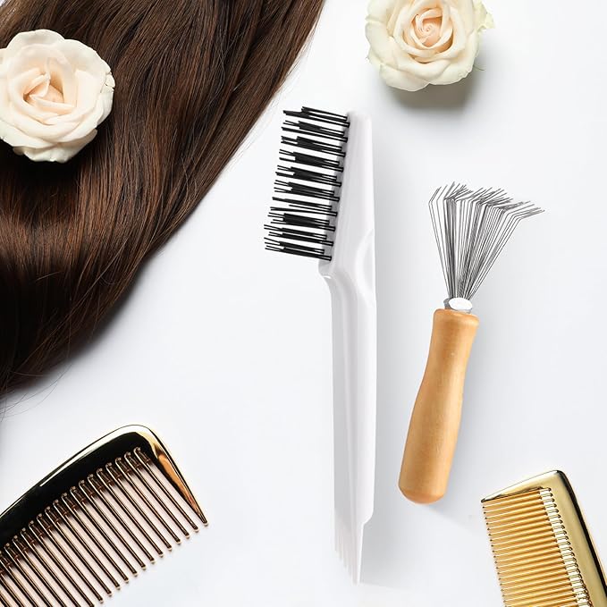 Boao 2 Pieces Hair Brush Cleaning Tool Comb Cleaner Brush Mini Comb Cleaning - Image 6