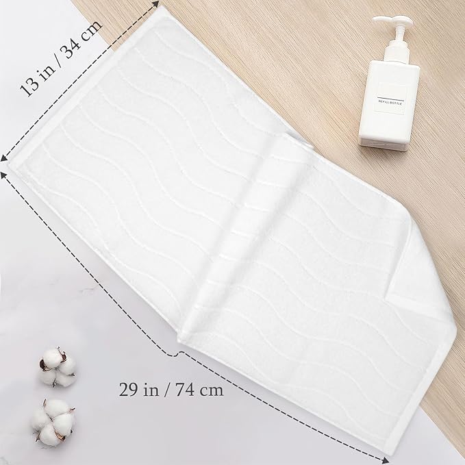 White Hand Towels for Bathroom Wavy Jacquard - Image 5