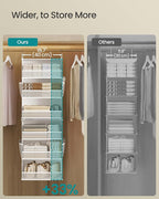 SONGMICS Hanging Closet Organizer, 6-Tier Fabric Storage Shelf, Separable - Image 4