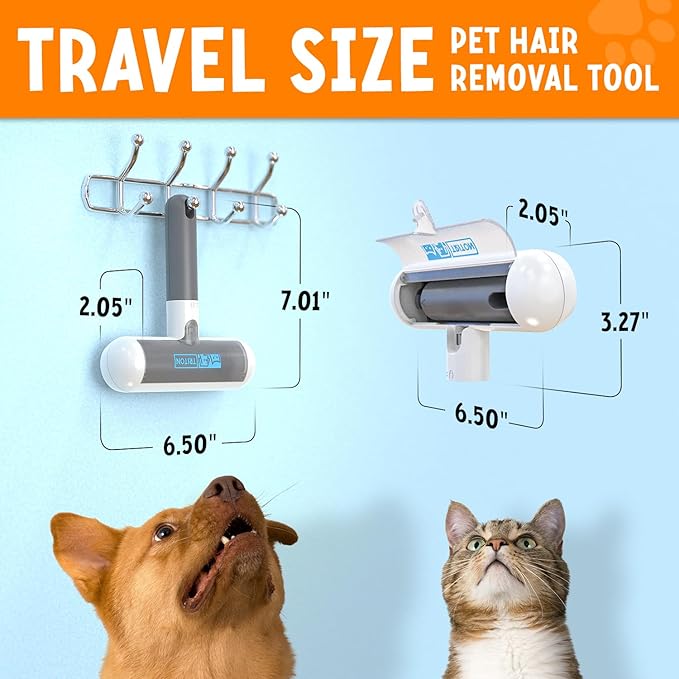Triton Travel Pet Hair Removal Tool w/Fur Trapping Compartment and Detachable - Image 3