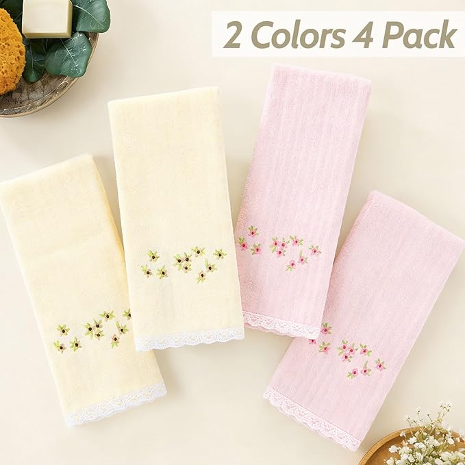 Jacquotha Hand Towels for Bathroom – Soft Cotton, 13x29 Inches, Embroidered - Image 4