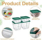 Barydat 4 Pcs Square Food Storage Containers - Image 3