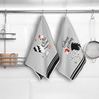 Boyiee Set of 6 Farm Chickens Kitchen Towels Farmhouse Absorbent Dish Tea - Image 2