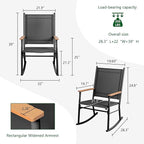 Shintenchi Outdoor Rocking Chairs Set of 2,Upgraded High Back Patio Rocking Chair Set,Breathable Textilene Fabric Outdoor Rocking Chair for Porch,Patio,Garden,Balcony,Black - Image 3