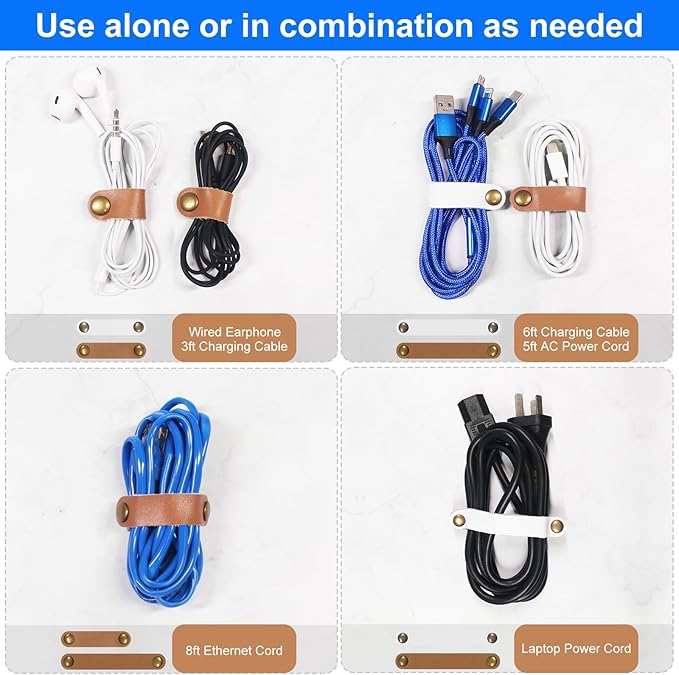 Leather Cable Straps Cord Organizer - Image 3