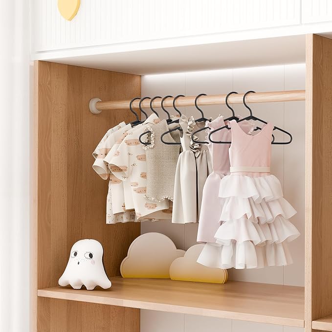 VTRIN Baby Hangers 60 Pack Large Capacity Hard Plastic Kids Hangers Suitable - Image 2