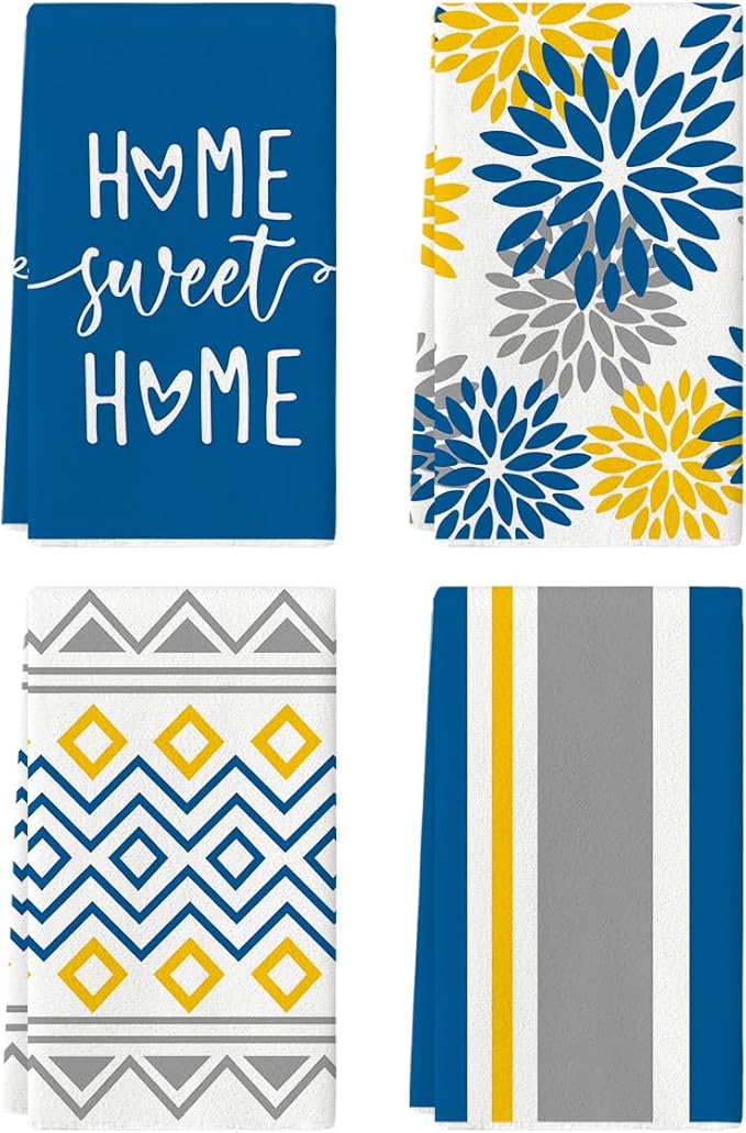 Artoid Mode Stripes Home Sweet Home Boho Spring Kitchen Towels Dish Towels by ArtoidMode