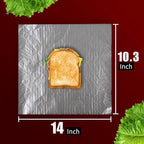 100 Packs Heavy Duty Insulated Aluminum Foil Sheets – 14" x 10.3" Disposable - Image 2