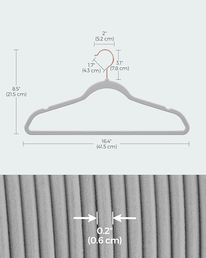 SONGMICS Slim Velvet Hangers, Non-Slip Clothes Hangers - Image 6