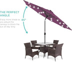 Best Choice Products 10ft Solar Polyester LED Lighted Patio Umbrella w/Tilt Adjustment and UV-Resistant Fabric - Image 2