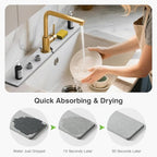 30" x 4" Stone Faucet Mat for Kitchen Sink, Quick Drying Diatomite Sink Tray - Image 3