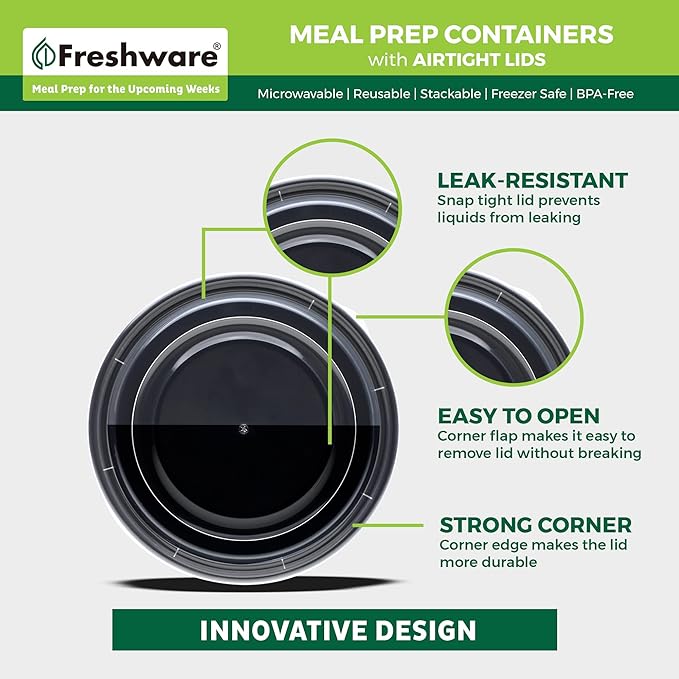 Freshware Meal Prep Bowl Containers Plastic Bowls - Image 6