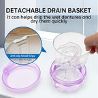 Leakproof Denture Case Purple Denture Soaking Cup - Image 7