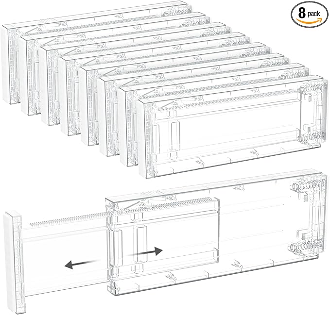 Lifewit 8 Pack 4" High Drawer Dividers 28-43.5cm/11-17" Adjustable Drawer by Lifewit