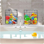 2 Pack Bath Toy Storage Organizer Basket, Large Metal Bathtub Toy Holder - Image 8