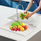 Silicone Dish Drying Mat for Kitchen Counter, Non-Slip Drain Pad, Dish Drying - Image 7