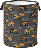 Cute Excavator Engineering Vehicle Laundry Hamper Bag by Unknown