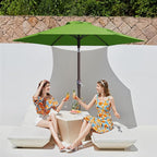 JEAREY 7.5FT Patio Umbrella Market Table Umbrella with 6 Sturdy Ribs, Push Button Tilt/Crank Outdoor Umbrella for Garden, Deck, Backyard, Pool and Beach,Grass Green - Image 2