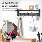 Coat Rack Wall Mount with Shelf, 24 Inch Coat Hanger Walls Mounted, Hat Rack - Image 5
